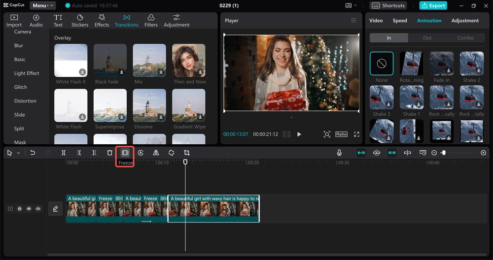онтаж коротких відео для TikTok/YouTube – інтерфейс CapCut