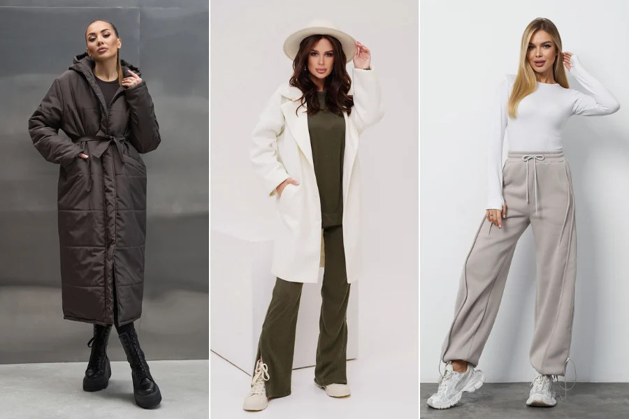 Как стильно обыграть зимний образ со спортивными штанами?